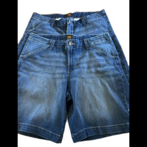 LOT of 2 Lee Womens Shorts 14M Bermuda Denim Stretch Pockets Mid-Rise Casual